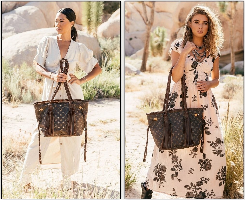 Exquisite hand-braided leather details on the Voyager handcrafted bag